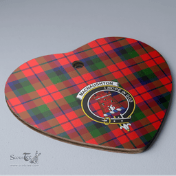Scottish MacNaughton Modern Clan Tartan Ceramic Ornament - Crest Heart Style Scottish Plaid Tartan Plaid