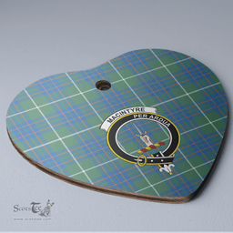 Scottish MacIntyre Hunting Ancient Clan Tartan Ceramic Ornament - Crest Heart Style Scottish Plaid Tartan Plaid