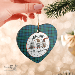 Scottish Campbell Ancient Clan Tartan Ceramic Ornament - Gnome Heart Style Scottish Plaid Tartan Plaid