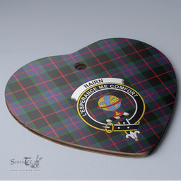 Scottish Nairn Clan Tartan Ceramic Ornament - Crest Heart Style Scottish Plaid Tartan Plaid