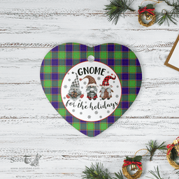 Scottish Dalrymple Clan Tartan Ceramic Ornament - Gnome Heart Style Scottish Plaid Tartan Plaid