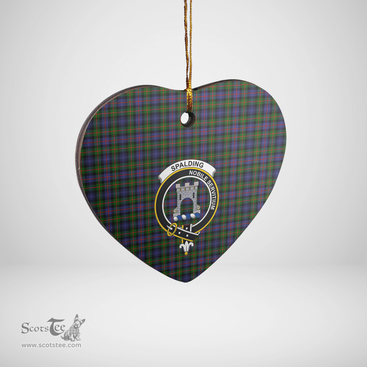 Scottish Spalding Murray of Atholl Modern Clan Tartan Ceramic Ornament - Crest Heart Style Scottish Plaid Tartan Plaid
