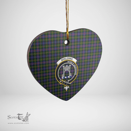 Scottish Spalding Murray of Atholl Modern Clan Tartan Ceramic Ornament - Crest Heart Style Scottish Plaid Tartan Plaid