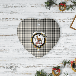Scottish Scott Black & White Ancient Clan Tartan Ceramic Ornament - Crest Heart Style Scottish Plaid Tartan Plaid