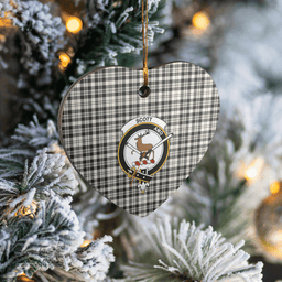 Scottish Scott Black & White Ancient Clan Tartan Ceramic Ornament - Crest Heart Style Scottish Plaid Tartan Plaid