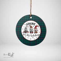 Scottish Walker Clan Tartan Ceramic Ornament - Gnome Round Style Scottish Plaid Tartan Plaid