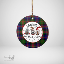 Scottish Cameron of Erracht Modern Clan Tartan Ceramic Ornament - Gnome Round Style Scottish Plaid Tartan Plaid