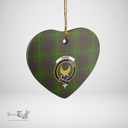 Scottish Durie Clan Tartan Ceramic Ornament - Crest Heart Style Scottish Plaid Tartan Plaid