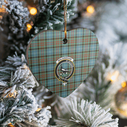 Scottish Walkinshaw Clan Tartan Ceramic Ornament - Crest Heart Style Scottish Plaid Tartan Plaid