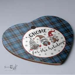 Scottish Clergy Blue Clan Tartan Ceramic Ornament - Gnome Heart Style Scottish Plaid Tartan Plaid