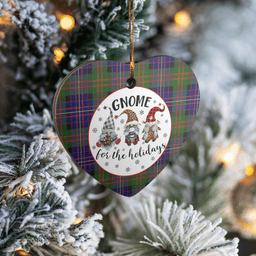 Scottish Chalmer Clan Tartan Ceramic Ornament - Gnome Heart Style Scottish Plaid Tartan Plaid