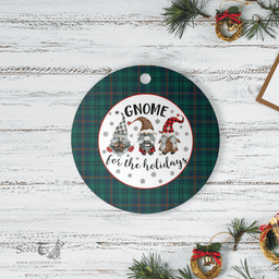 Scottish Walker Clan Tartan Ceramic Ornament - Gnome Round Style Scottish Plaid Tartan Plaid