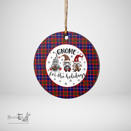Scottish Edinburgh District Clan Tartan Ceramic Ornament - Gnome Round Style Scottish Plaid Tartan Plaid