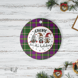 Scottish Taylor Clan Tartan Ceramic Ornament - Gnome Round Style Scottish Plaid Tartan Plaid