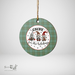 Scottish Kelly Dress Clan Tartan Ceramic Ornament - Gnome Round Style Scottish Plaid Tartan Plaid