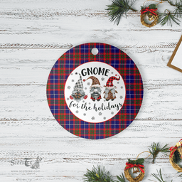 Scottish Edinburgh District Clan Tartan Ceramic Ornament - Gnome Round Style Scottish Plaid Tartan Plaid