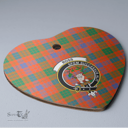 Scottish Ross Ancient Clan Tartan Ceramic Ornament - Crest Heart Style Scottish Plaid Tartan Plaid