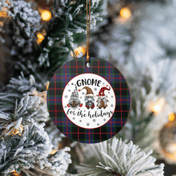 Scottish Nairn Clan Tartan Ceramic Ornament - Gnome Round Style Scottish Plaid Tartan Plaid