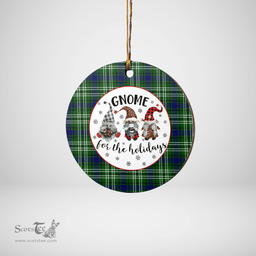 Scottish Tweedside District Clan Tartan Ceramic Ornament - Gnome Round Style Scottish Plaid Tartan Plaid