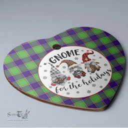 Scottish Dalrymple Clan Tartan Ceramic Ornament - Gnome Heart Style Scottish Plaid Tartan Plaid