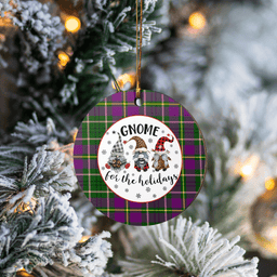 Scottish Taylor Clan Tartan Ceramic Ornament - Gnome Round Style Scottish Plaid Tartan Plaid