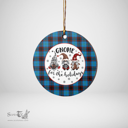 Scottish Home Ancient Clan Tartan Ceramic Ornament - Gnome Round Style Scottish Plaid Tartan Plaid