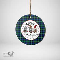 Scottish Campbell Argyll Ancient Clan Tartan Ceramic Ornament - Gnome Round Style Scottish Plaid Tartan Plaid