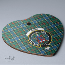 Scottish Ogilvie Hunting Ancient Clan Tartan Ceramic Ornament - Crest Heart Style Scottish Plaid Tartan Plaid