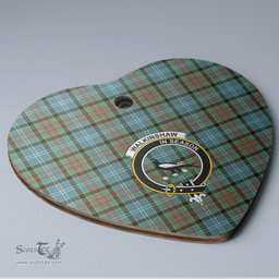 Scottish Walkinshaw Clan Tartan Ceramic Ornament - Crest Heart Style Scottish Plaid Tartan Plaid