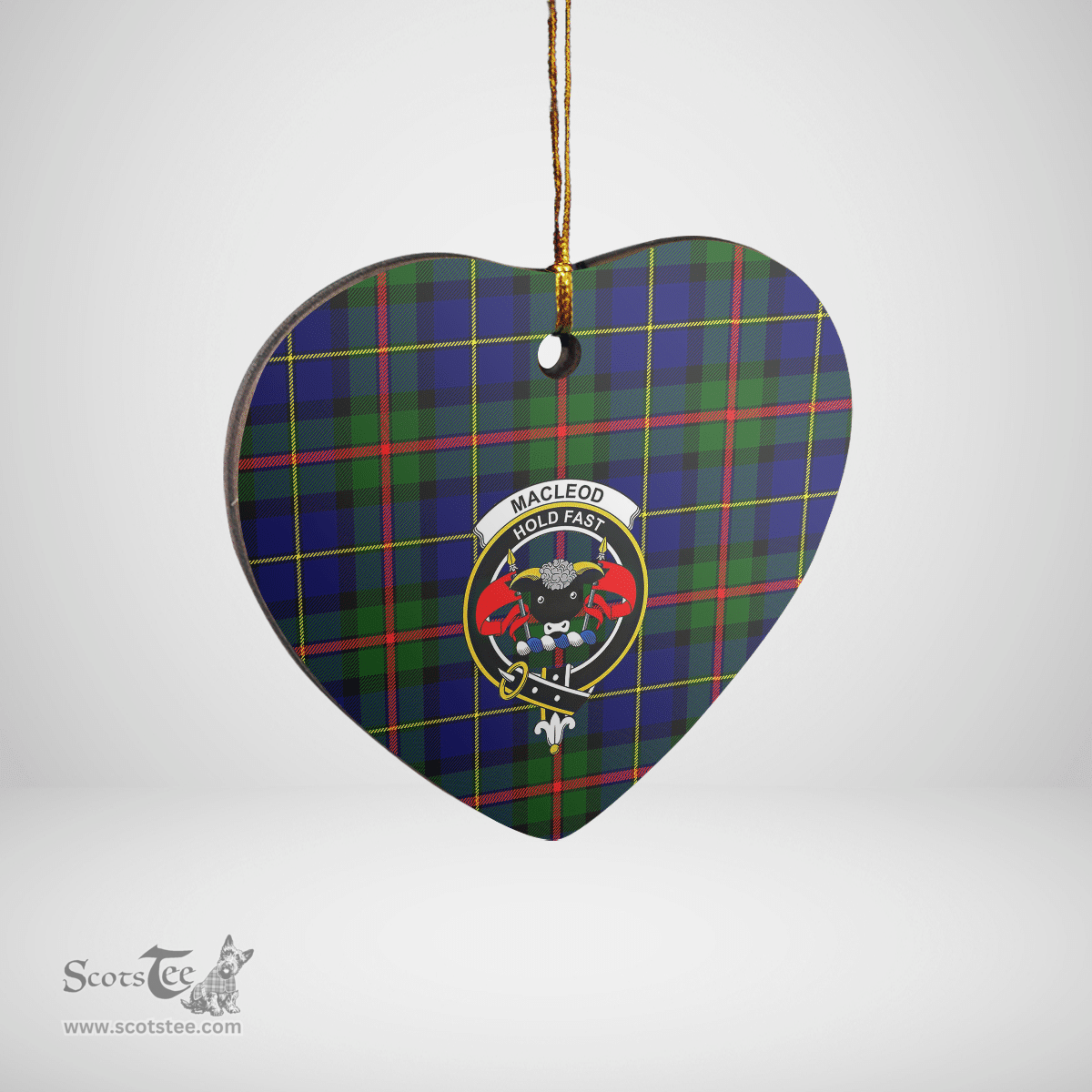 Scottish MacLeod of Harris Modern Clan Tartan Ceramic Ornament - Crest Heart Style Scottish Plaid Tartan Plaid