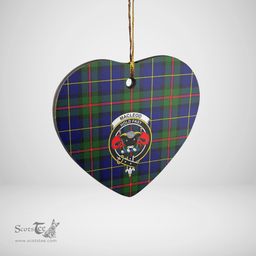 Scottish MacLeod of Harris Modern Clan Tartan Ceramic Ornament - Crest Heart Style Scottish Plaid Tartan Plaid