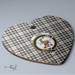 Scottish Scott Black & White Ancient Clan Tartan Ceramic Ornament - Crest Heart Style Scottish Plaid Tartan Plaid