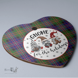Scottish Chalmer Clan Tartan Ceramic Ornament - Gnome Heart Style Scottish Plaid Tartan Plaid