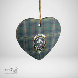 Scottish Kennedy Modern Clan Tartan Ceramic Ornament - Crest Heart Style Scottish Plaid Tartan Plaid