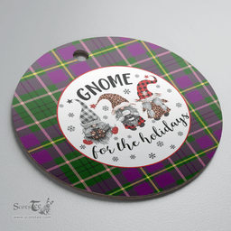 Scottish Taylor Clan Tartan Ceramic Ornament - Gnome Round Style Scottish Plaid Tartan Plaid