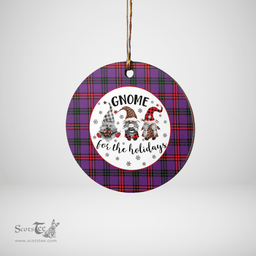 Scottish Montgomery Modern Clan Tartan Ceramic Ornament - Gnome Round Style Scottish Plaid Tartan Plaid