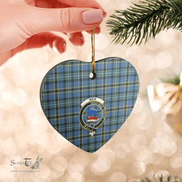 Scottish Weir Ancient Clan Tartan Ceramic Ornament - Crest Heart Style Scottish Plaid Tartan Plaid