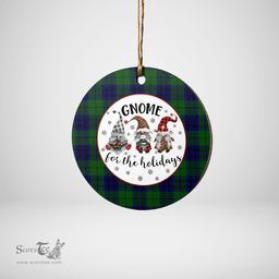 Scottish Keith Modern Clan Tartan Ceramic Ornament - Gnome Round Style Scottish Plaid Tartan Plaid