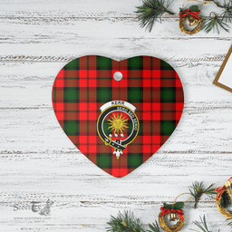 Scottish Kerr Modern Clan Tartan Ceramic Ornament - Crest Heart Style Scottish Plaid Tartan Plaid