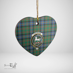 Scottish Cochrane Ancient Clan Tartan Ceramic Ornament - Crest Heart Style Scottish Plaid Tartan Plaid