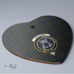 Scottish Spalding Murray of Atholl Modern Clan Tartan Ceramic Ornament - Crest Heart Style Scottish Plaid Tartan Plaid