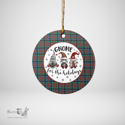 Scottish MacDuff Hunting Ancient Clan Tartan Ceramic Ornament - Gnome Round Style Scottish Plaid Tartan Plaid