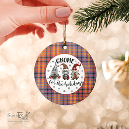 Scottish Jacobite Clan Tartan Ceramic Ornament - Gnome Round Style Scottish Plaid Tartan Plaid