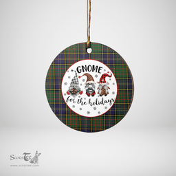 Scottish MacMillan Hunting Modern Clan Tartan Ceramic Ornament - Gnome Round Style Scottish Plaid Tartan Plaid