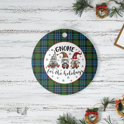 Scottish Newlands Clan Tartan Ceramic Ornament - Gnome Round Style Scottish Plaid Tartan Plaid