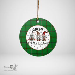 Scottish Don (Tribe-of-Mar) Clan Tartan Ceramic Ornament - Gnome Round Style Scottish Plaid Tartan Plaid
