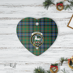 Scottish Cochrane Ancient Clan Tartan Ceramic Ornament - Crest Heart Style Scottish Plaid Tartan Plaid