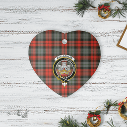 Scottish MacLachlan Weathered Clan Tartan Ceramic Ornament - Crest Heart Style Scottish Plaid Tartan Plaid