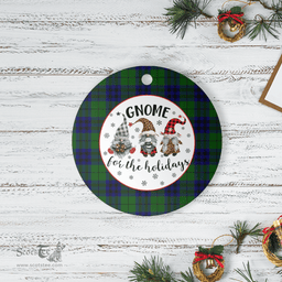 Scottish Keith Modern Clan Tartan Ceramic Ornament - Gnome Round Style Scottish Plaid Tartan Plaid