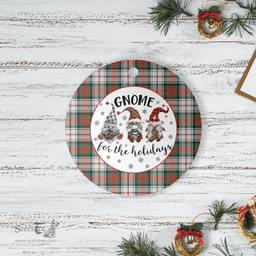 Scottish MacDuff Dress Ancient Clan Tartan Ceramic Ornament - Gnome Round Style Scottish Plaid Tartan Plaid